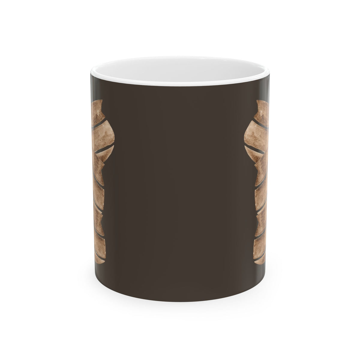 Carved Wood Tiki Mug — Rustic Tropical Coffee Cup (11oz/15oz)