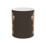Carved Wood Tiki Mug — Rustic Tropical Coffee Cup (11oz/15oz)