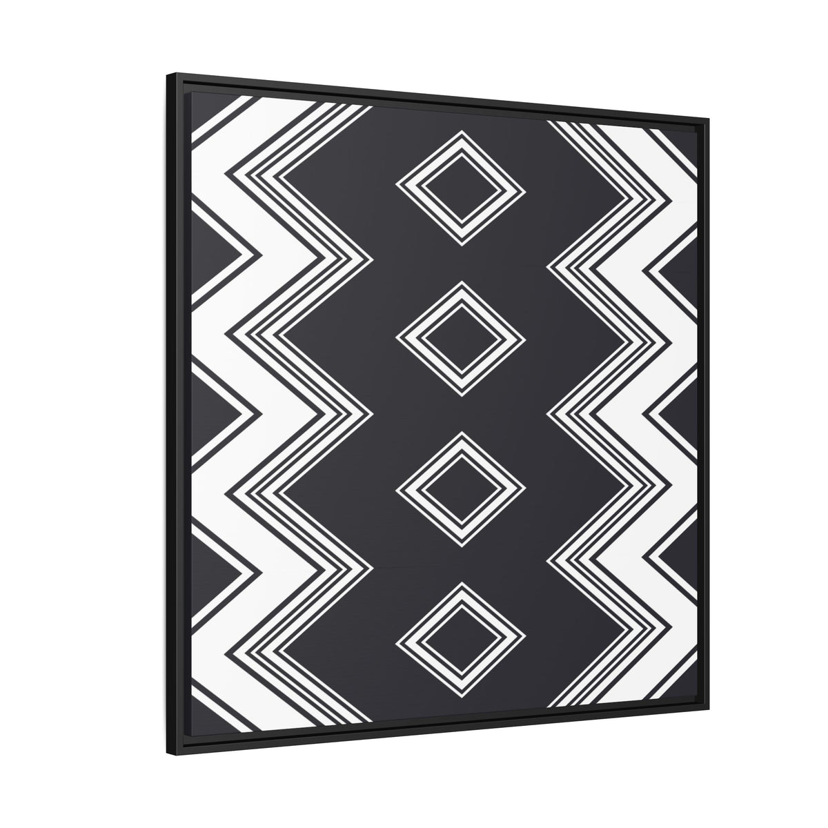 Tribal Diamond Wall Art Matte Canvas Print (Framed)