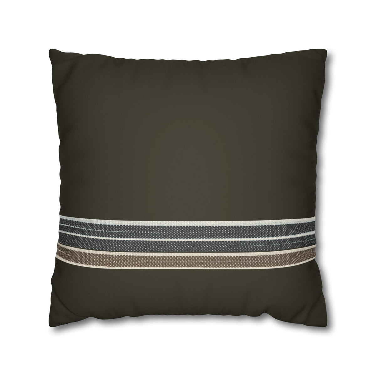 Faux Suede Pillow – Olive Stripe Accent Square Pillowcase