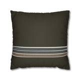 Faux Suede Pillow – Olive Stripe Accent Square Pillowcase