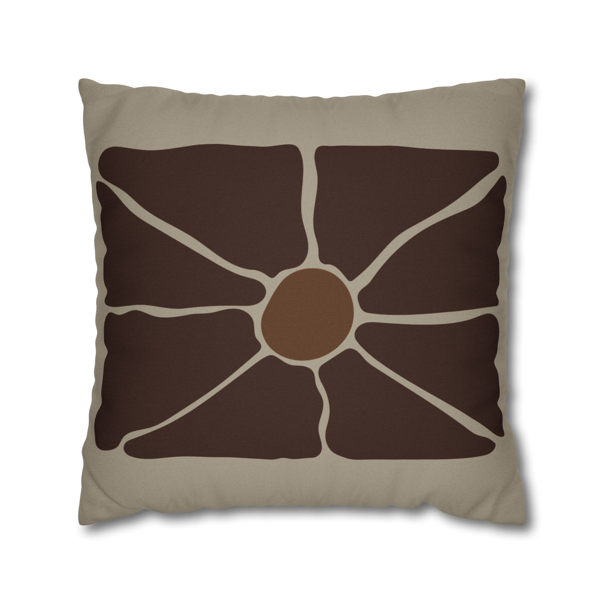Earthen Bloom Pillow Cover - Warm Neutral Abstract Cushion Cover