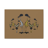 Abstract Golden & Silver Bird Canvas Art — Matte Stretched Wall Decor
