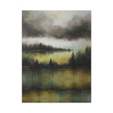 Misty Forest Lake Canvas Wall Art