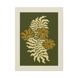 Golden Fern Botanical Wall Art - Olive & Ochre Nature-Inspired Artwork
