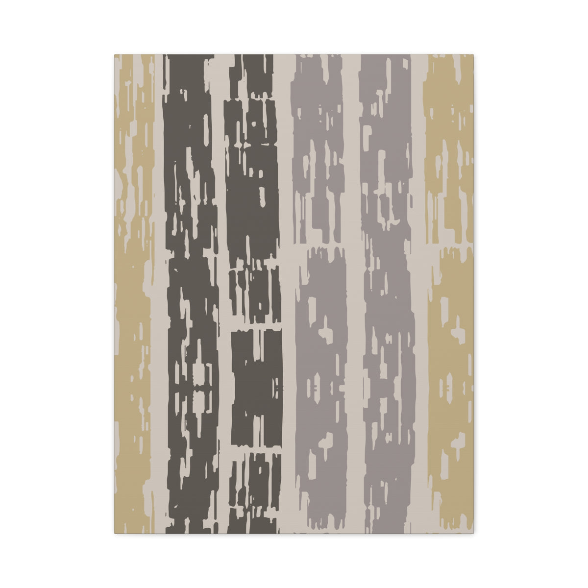 Abstract Neutral Striped Canvas Wall Art — Modern Beige Gray Vertical Texture