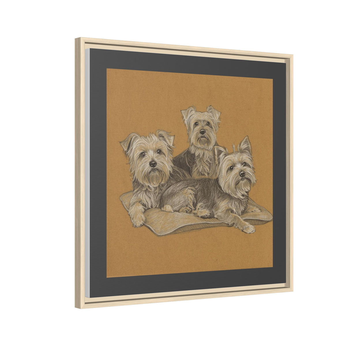 Yorkshire Terrier Trio Matte Canvas Print