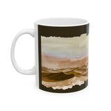 Desert Dunes Ceramic Mug — Earth Tone Abstract Horizon (11oz/15oz)