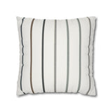 Striped Faux Suede Square Pillowcase — Neutral Modern Throw Pillow Cover