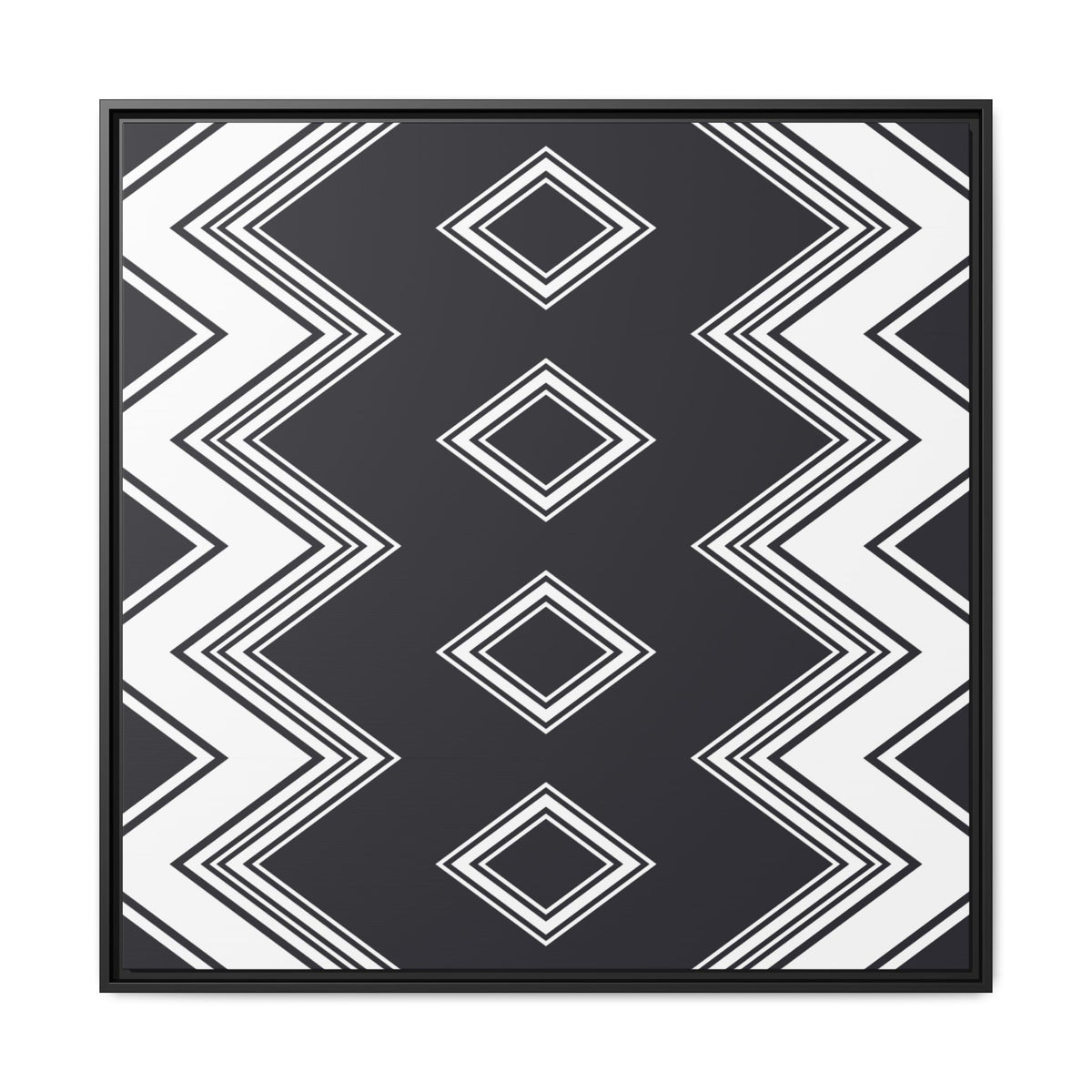 Tribal Diamond Wall Art Matte Canvas Print (Framed)
