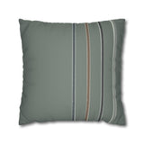 Suede-Look Striped Throw Pillowcase — Sage Green Decorative Pillow Cover