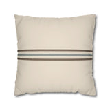Striped Faux Suede Pillowcase — Neutral Coastal Decorative Throw Pillow Cover