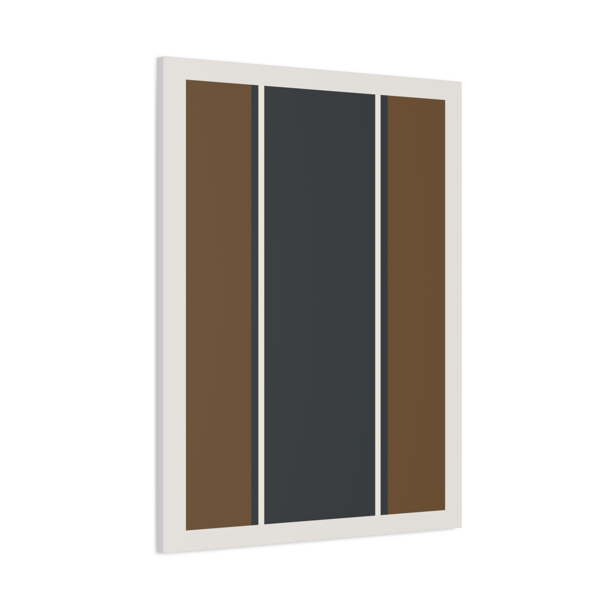 Minimalist Earth-Tone Stripe Canvas — Modern Geometric Wall Art