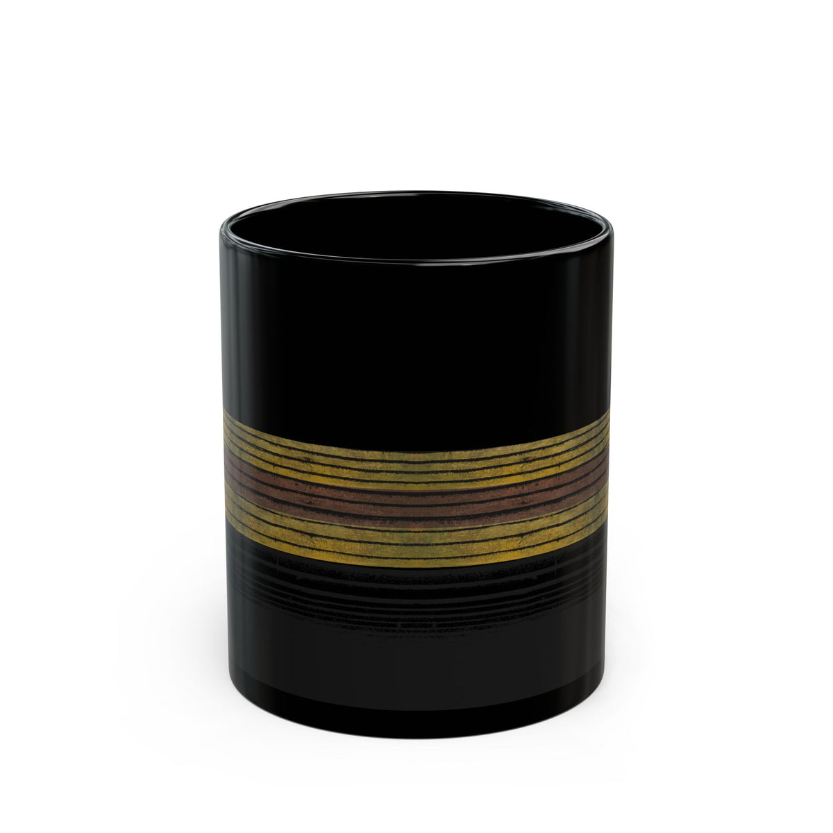 Earthbound Lines Black Ceramic Mug