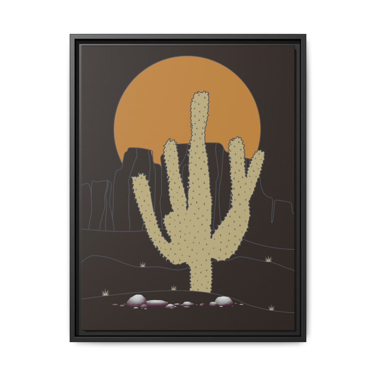 Desert Sunset Matte Canvas Print (Framed)