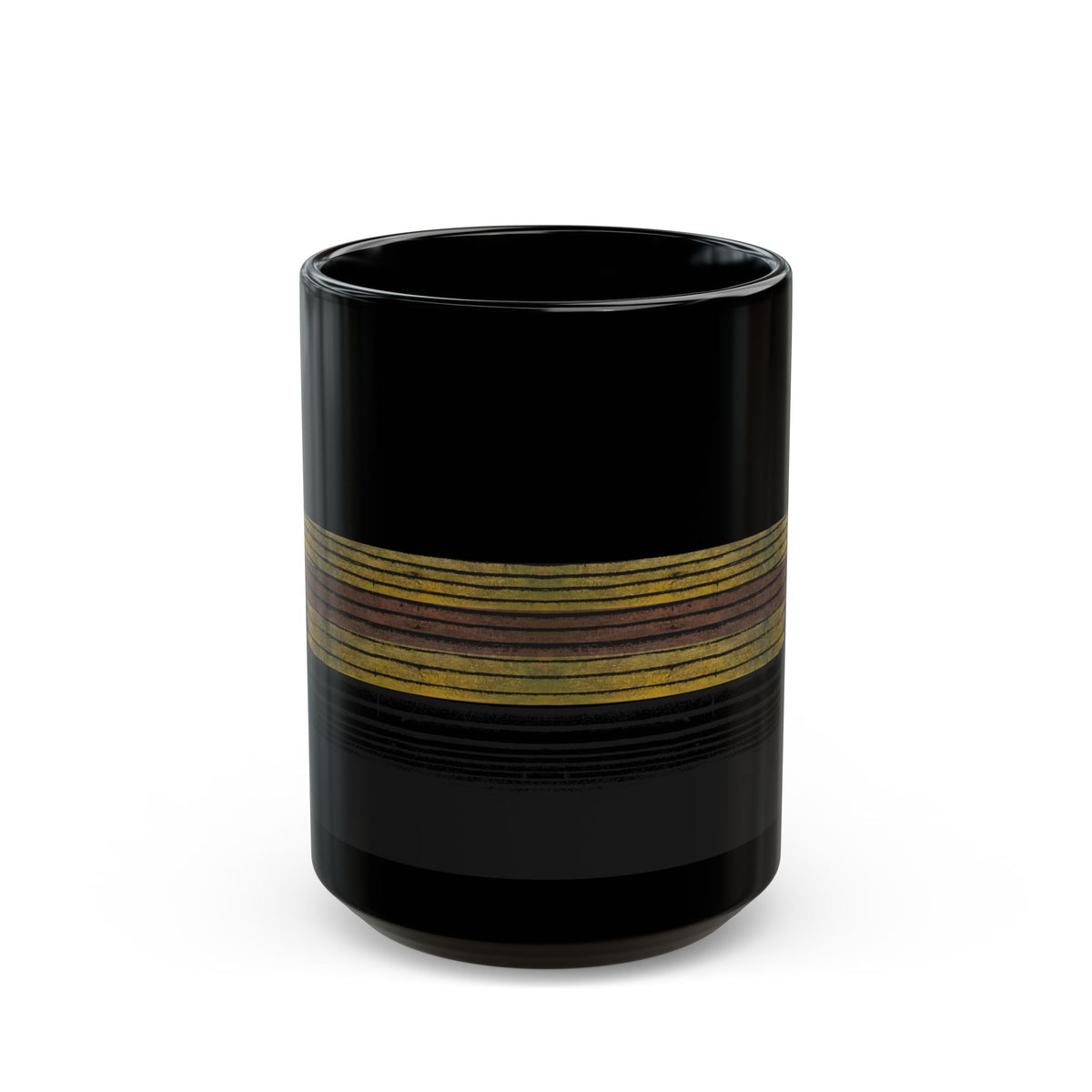 Earthbound Lines Black Ceramic Mug