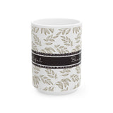 Elegant Leaves Ceramic Mug - Motivational Drinkware