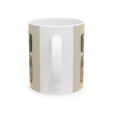 Rooted Canopy Botanical Mug - Earthy Olive & Neutral Art Mug