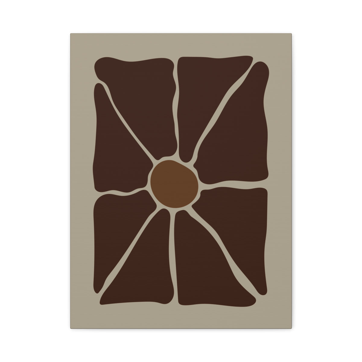 Earthen Bloom Wall Art - Warm Brown Organic Abstract Print