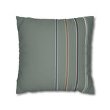 Suede-Look Striped Throw Pillowcase — Sage Green Decorative Pillow Cover