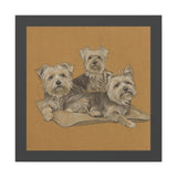 Yorkshire Terrier Trio Matte Canvas Wall Art