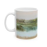 Misty Wetland at Dawn Ceramic Mug