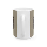 Earthen Bloom Mug - Neutral Brown Abstract Ceramic Mug