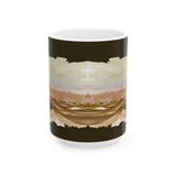 Desert Dunes Ceramic Mug — Earth Tone Abstract Horizon (11oz/15oz)