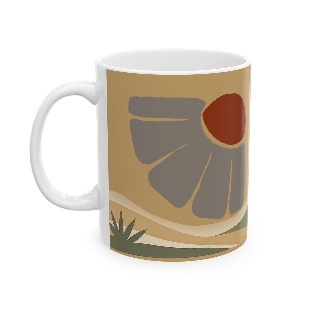 Abstract Desert Sunset Mug – Boho Minimalist Ceramic Coffee Cup