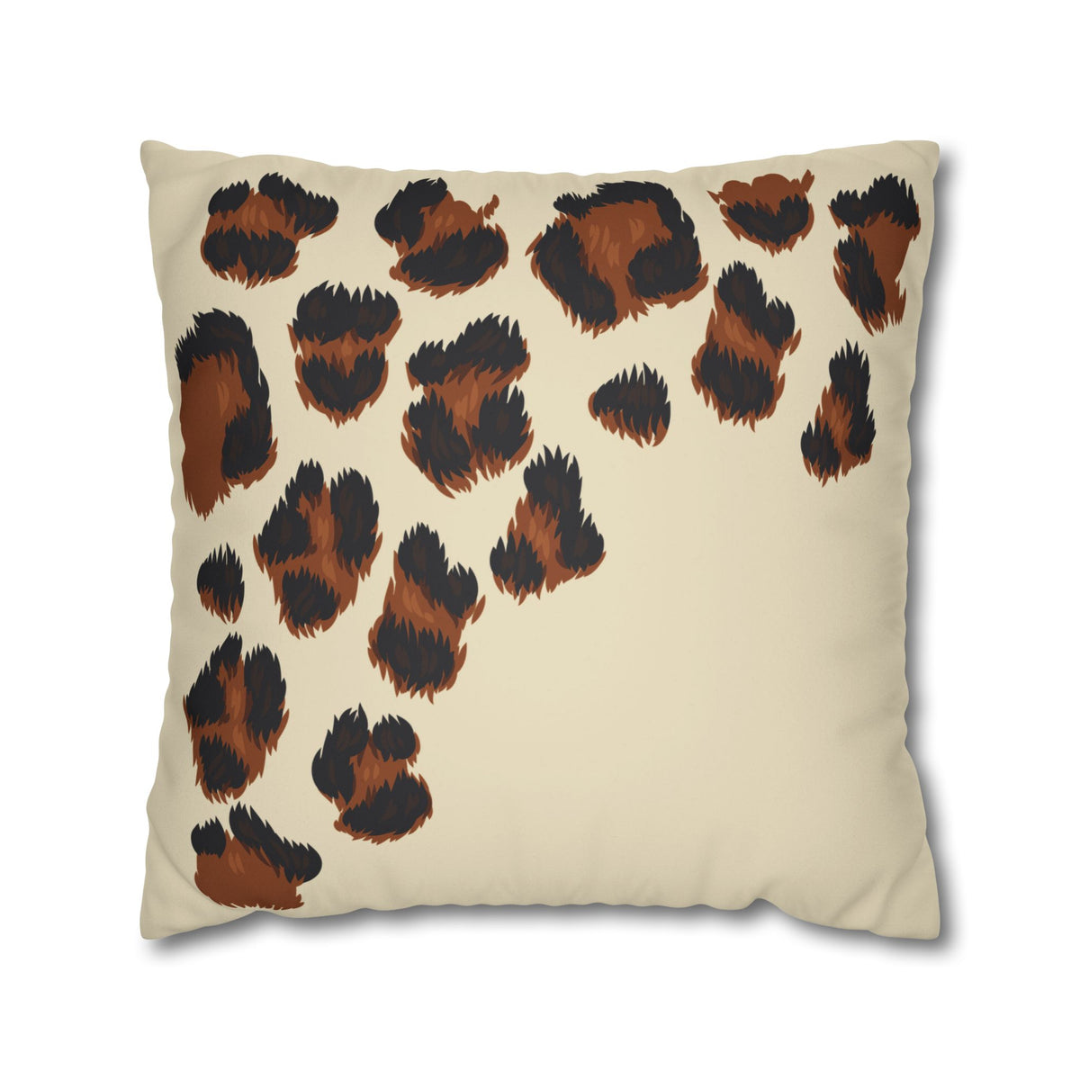 Leopard Print Faux Suede Pillowcase