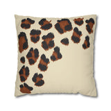 Leopard Print Faux Suede Pillowcase