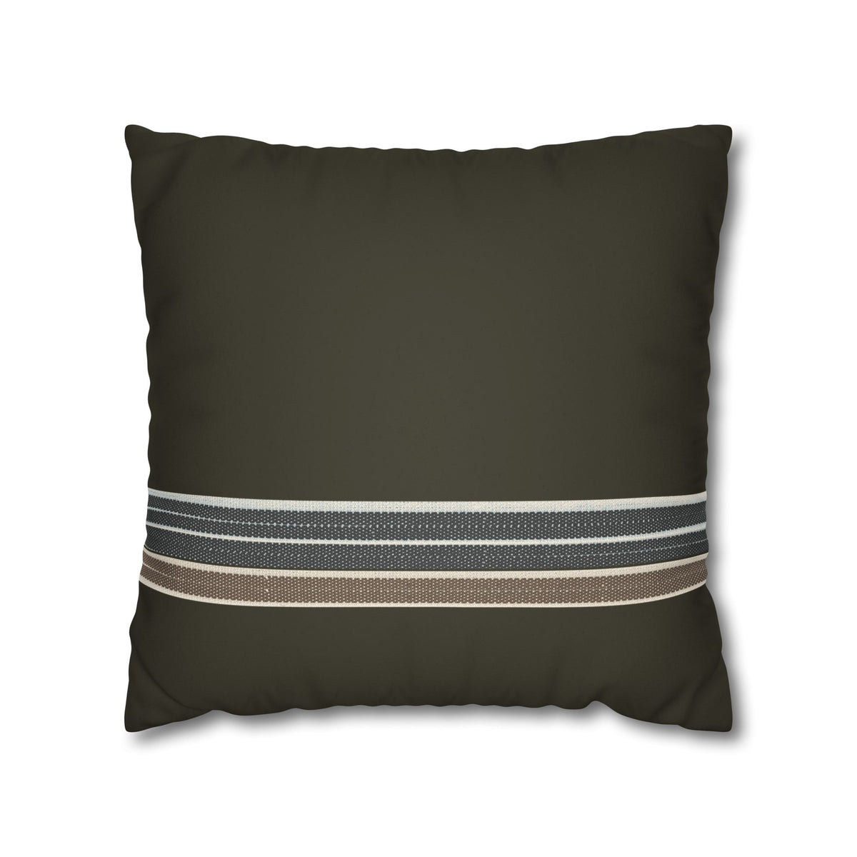 Faux Suede Pillow – Olive Stripe Accent Square Pillowcase