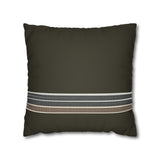 Faux Suede Pillow – Olive Stripe Accent Square Pillowcase