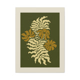 Golden Fern Botanical Wall Art - Olive & Ochre Nature-Inspired Artwork