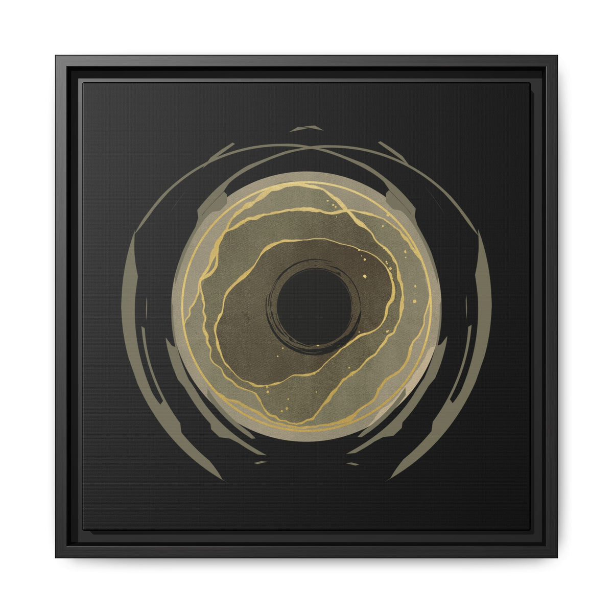 Earth Core Matte  Wall Art — Black (Framed)