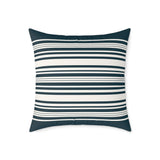 Navy Striped Canvas Pillow – Coastal Farmhouse Throw Cushion