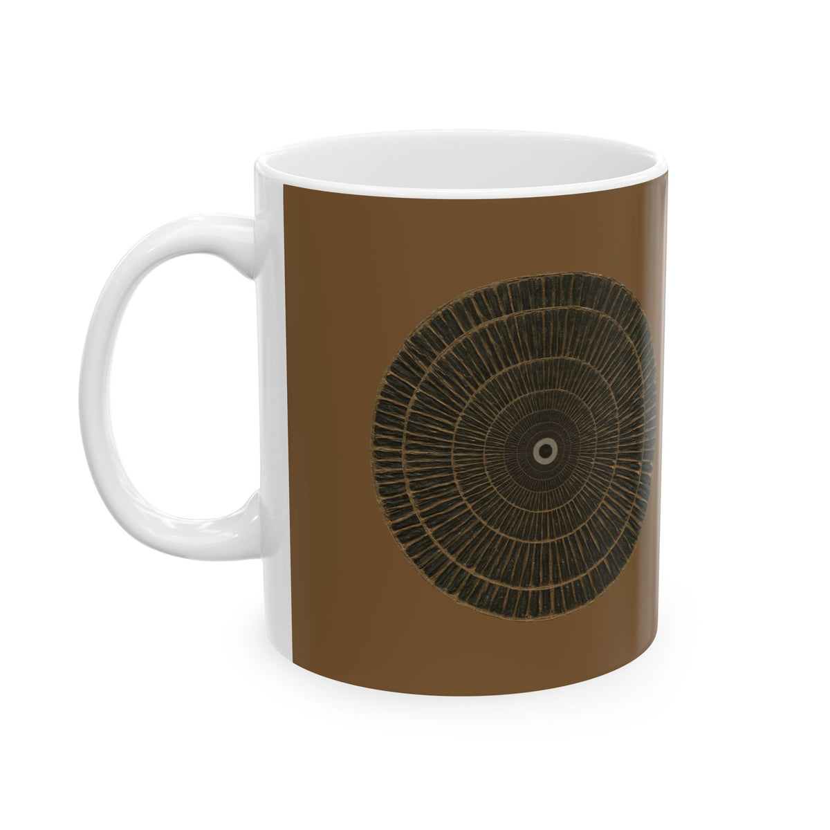 Wood Grain Mandala Ceramic Mug