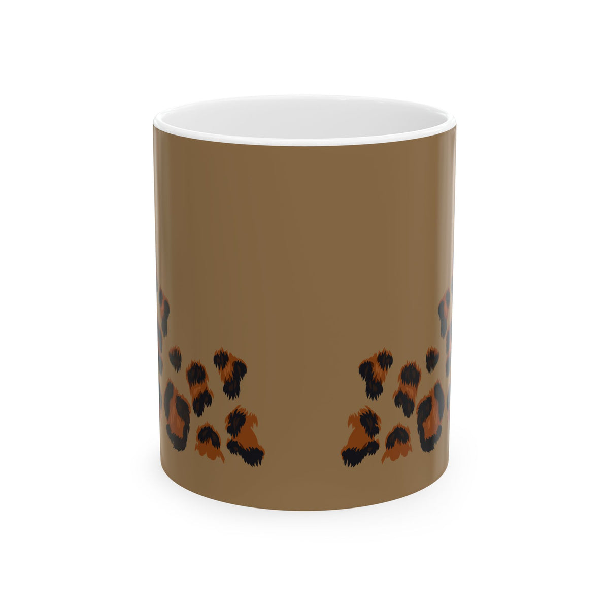 Leopard Print Brown Ceramic Mug (11oz, 15oz)