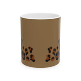 Leopard Print Brown Ceramic Mug (11oz, 15oz)