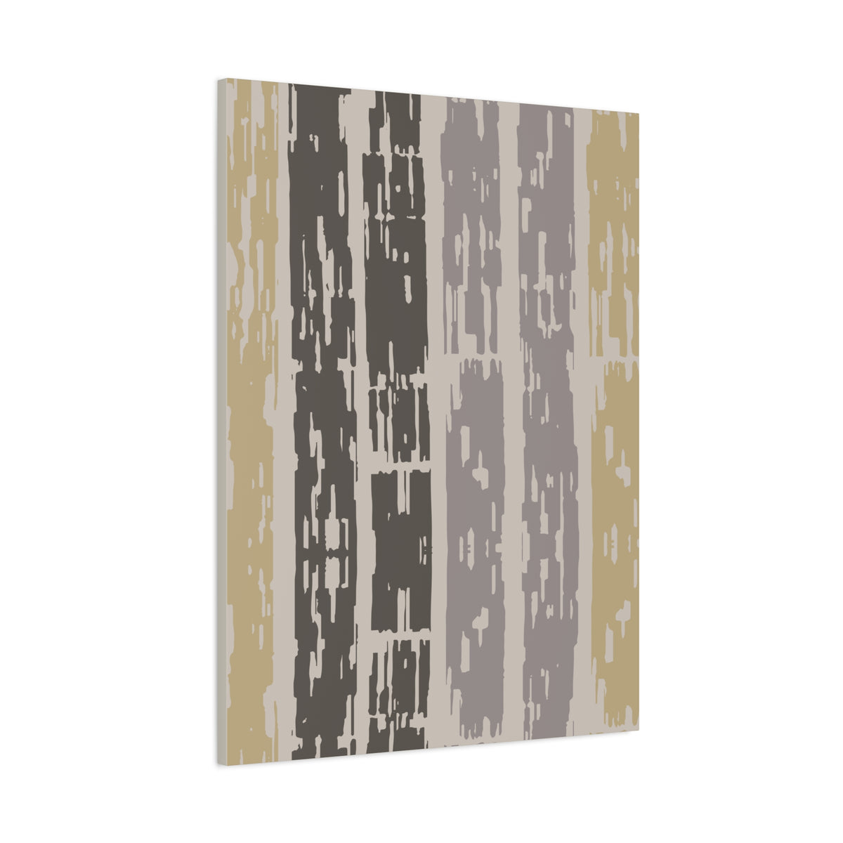 Abstract Neutral Striped Canvas Wall Art — Modern Beige Gray Vertical Texture