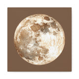 Moon Wall Art Canvas — Neutral Full Moon Matte Stretched Canvas
