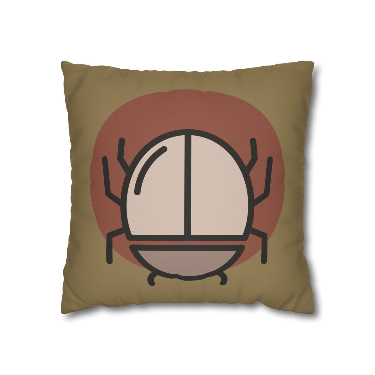 Scarab Beetle Faux Suede Pillowcase