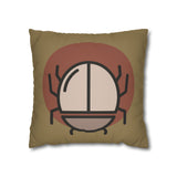 Scarab Beetle Faux Suede Pillowcase