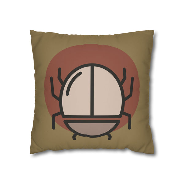 Scarab Beetle Faux Suede Pillowcase