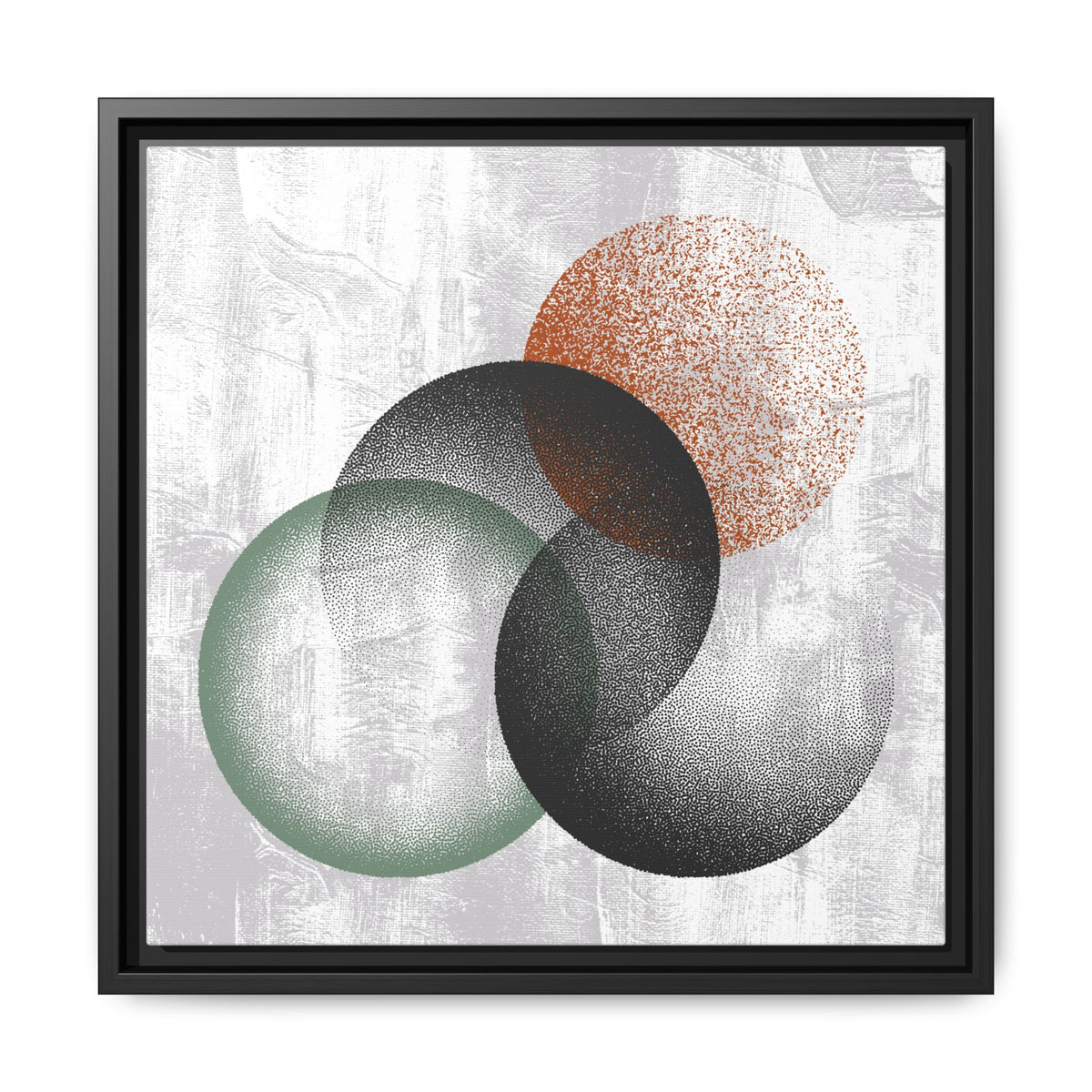 Overlap Circles Framed Canvas Art (Framed)