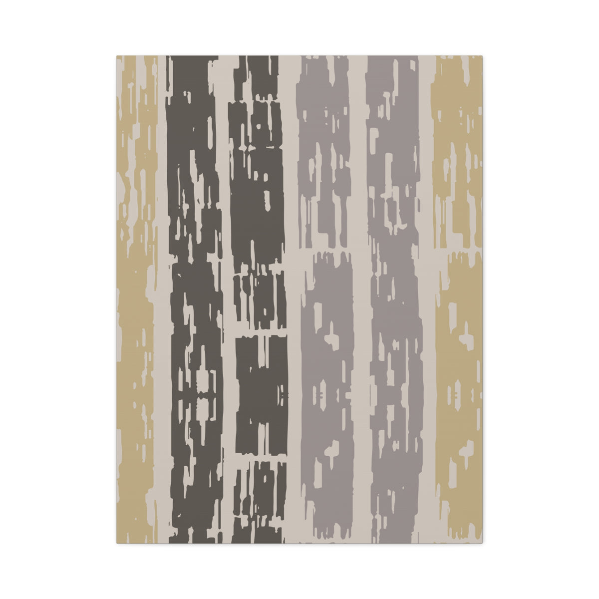 Abstract Neutral Striped Canvas Wall Art — Modern Beige Gray Vertical Texture