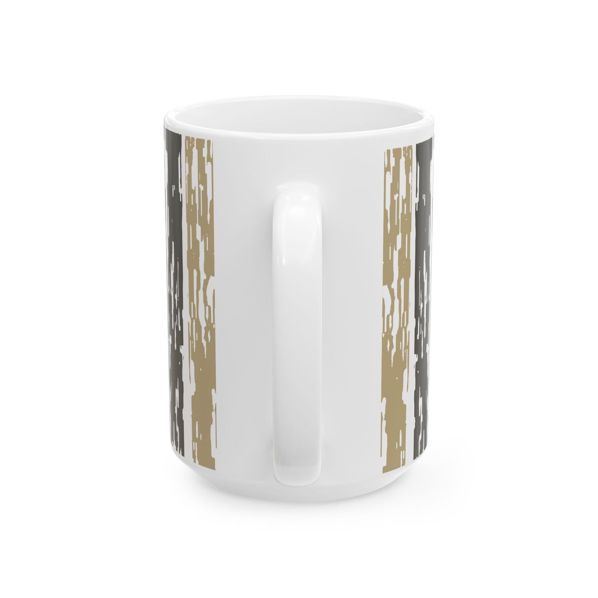 Light earth Grain Still Morning Mug — Rustic Taupe & Gray Pattern (11oz, 15oz)