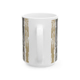 Light earth Grain Still Morning Mug — Rustic Taupe & Gray Pattern (11oz, 15oz)
