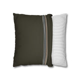 Faux Suede Pillow – Olive Stripe Accent Square Pillowcase