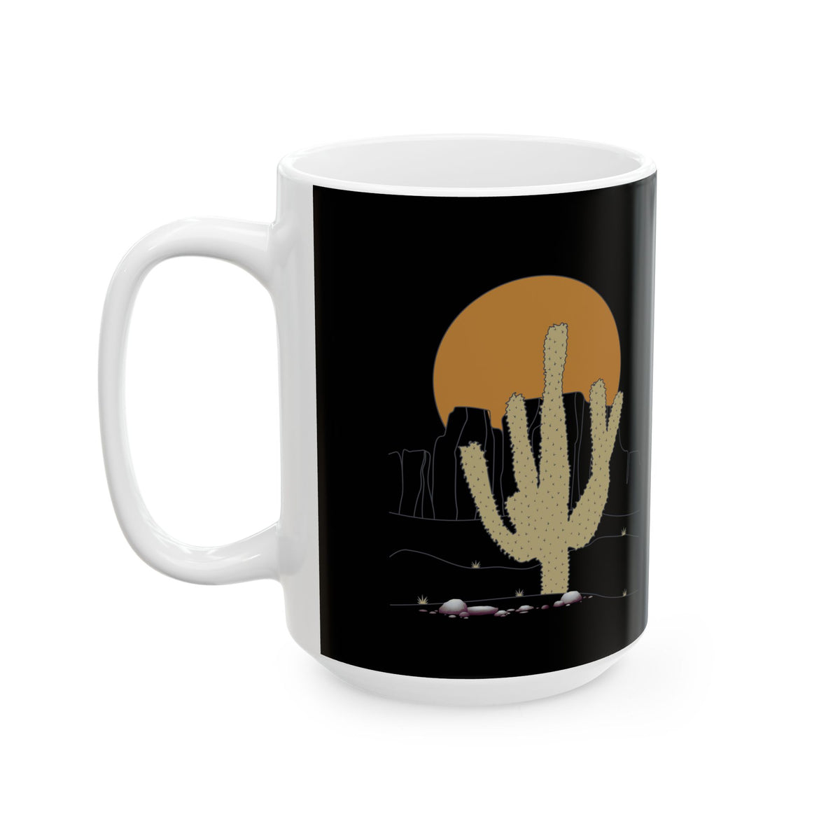 Desert Sunset Ceramic Mug - Nighttime Coffee Cup